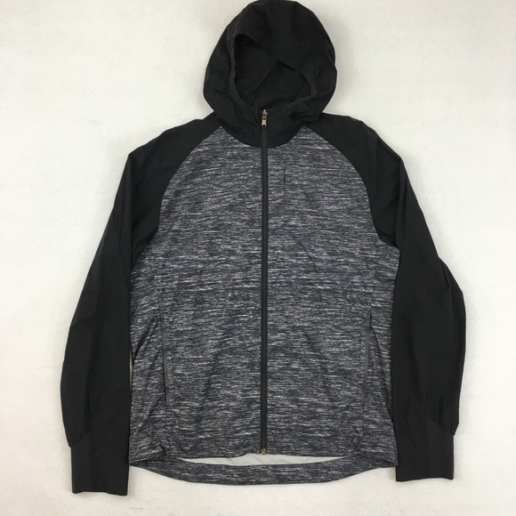 lululemon athletica Other - Lululemon Pack-It Jacket Windbreaker Black‎ Gray Mens Large Hood Full Zip Vented